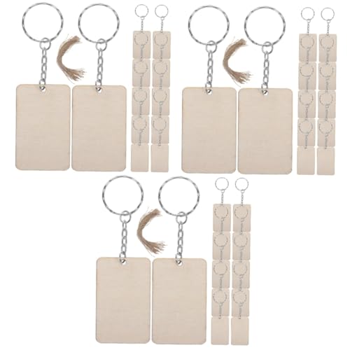 Tofficu 180 Sätze Schlüsselanhänger aus Holz Schlüsselanhänger-Kit Lanyard für Schlüssel schlüsselanhänger personalisiert personalisierten schlüsselanhänger Holzschnitzel- Hanfseil von Tofficu