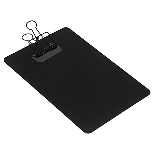 Tofficu 1Stk A5 Notiz schiene clipboard pinnwand metall Schreibunterlage mit Klammer metall pinnwand Metallclip-Ordner faltbares Klemmbrett Tablett Menü Zwischenablage Papierhalter Black von Tofficu