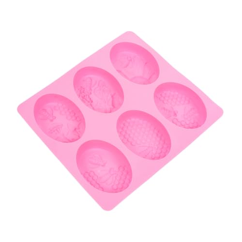 Tofficu 1Stk Sechs verbundener Bienenschimmel Backform Kochform Donutform süßer Schimmel Gummiform easy putz mould DIY Seifenformen silikonform Profis DIY Form Gussform Kieselgel Rosa von Tofficu