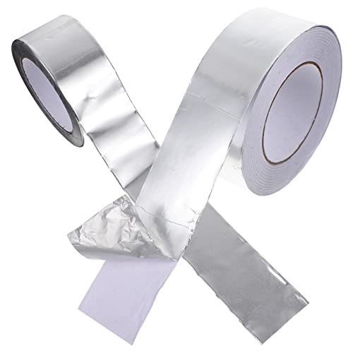 Tofficu 2 Rollen Folienband Hochtemperatur-Aluminiumband Band für Klempnerband Alufolie schwere Ausführung Aluminiumfolie dichtungsbänder dichtungsband waterproof tape Klebeband Küchenband von Tofficu