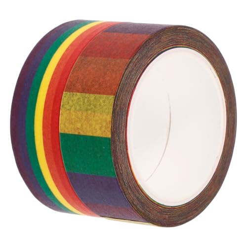 Tofficu 2 Rollen Regenbogenband Regenbogen-washi-tape Scrapbook-klebebänder Selber Machen Washi-tape Dünn Selbstklebende Diy-klebebänder Dekorative Klebebänder Selber Machen Papier von Tofficu