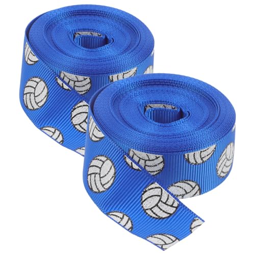 Tofficu 2 Rollen handgefertigter Bogen Kranzband dekorative Pailletten einfache Haaraccessoires Sportballband Kleidung Pailletten Band umwickeln dekoratives Verpackungsband Polyester Blue von Tofficu