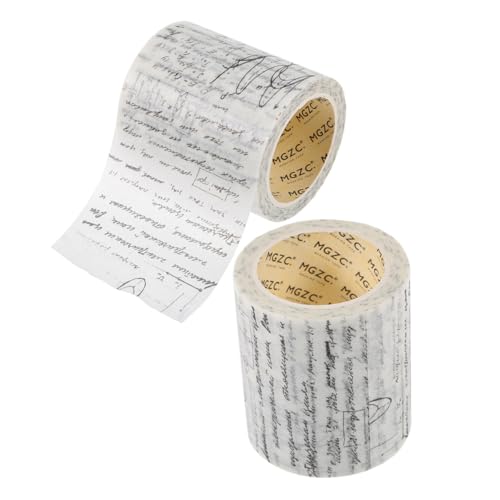 Tofficu 2 Rollen scrapbook scheckheft Tagebuchdekoration geburtstags Gothic-Klebeband Mehrzweck-Washi-Tape Abdeckband zum Lackieren Notizbuch DIY Washi Tape dekoratives Bastelband Papier von Tofficu