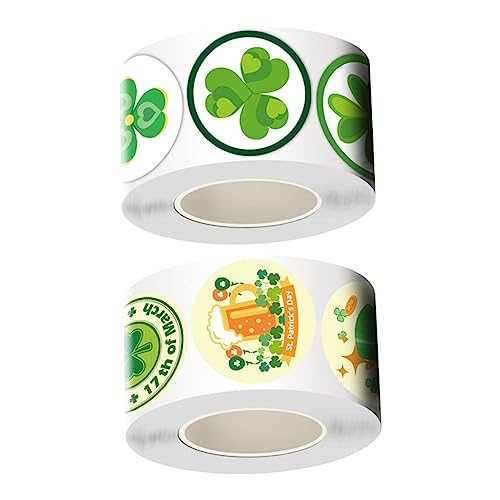 Tofficu 2 Sätze 2 Sätze Siegelpastenaufkleber St Patricks Day Zubehör Siegelaufkleber St Patricks Day Dekorationen Etikettensiegel Saint Patricks Day Dot Wrapping Decals 2 Rollen * 2 von Tofficu