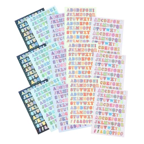 Tofficu 2 Sätze Alphabet-glitter-aufkleber Haustier Zeitschrift Studio Punkte Scrapbook-aufkleber Aufkleber Mit Englischem Alphabet Journaling-zubehör Kursiv Bretter Leer Pvc 15 Blatt * 2 von Tofficu