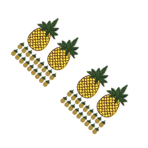 Tofficu 2 Sätze Ananas -stickerei Cartoon-ananas Wärmepolster-anti-scenen-handschuhe Dekorative Ananas Gehäkelter Obst-aufnäher Zum Aufnähen Patches Für Rucksäcke Stickgarn 20 Stück * 2 von Tofficu