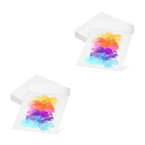 Tofficu 2 Sätze Aquarellpapier Papier Zum Malen Von Kindern Aquarellkarten Wasserzeichnungskarte Zeichenpapier Papier Für Die Aquarellmalerei Kartonpapier Weiß 50 Stück * 2 von Tofficu