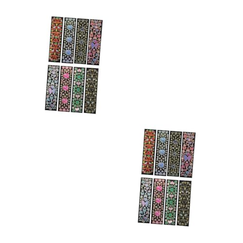 Tofficu 2 Sätze Aufkleber Scrapbooking Sticker Scrapbook Stickers Verpackung Aufklebebuchstaben Stickerbögen Retro Müll Diy-kunsthandwerk Zarte Glitzersticker Pvc 8 Blätter * 2 von Tofficu