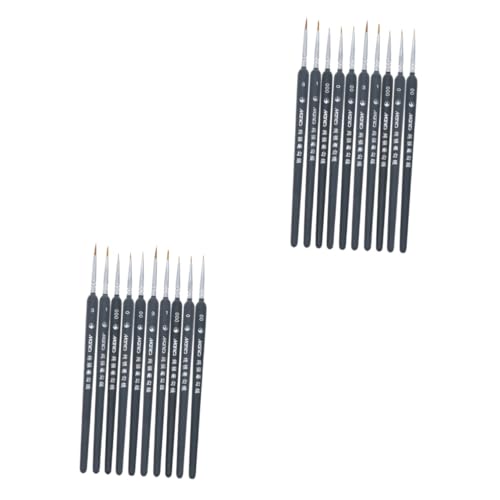 Tofficu 2 Sätze Detailpinsel Entwirrungsbürste Für Lockiges Haar Gesichtsbürste Haarbürste Ölfarben Pinsel Pinselset Für Malerei Feine Detailfarbe Miniaturfarbe Bambus Black 10 Stück * 2 von Tofficu