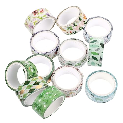 Tofficu 2 Sätze Frühlings-washi-tape Pflanzendekorationen Frühling Washi Tape Scrapbook-klebeband Kinder Aufkleber Blumen-washi-tape Handkontoband Retro-dekor Papier Green 12 Rollen * 2 von Tofficu