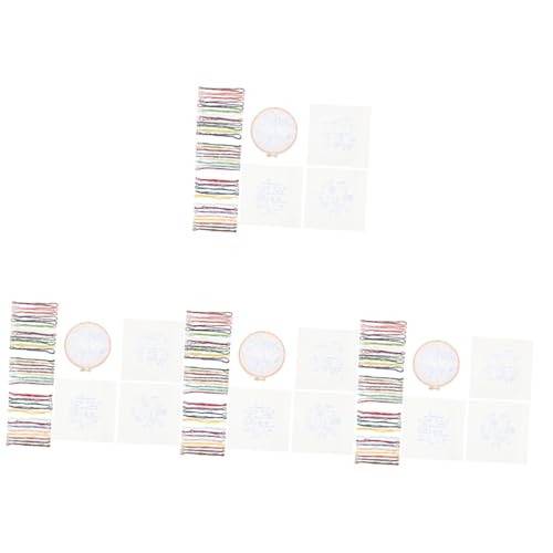 Tofficu 2 Sätze Kreuzstich Stickmaterial-Set Stickrahmen Pflanzen Starter-Sticksets Sticknadeln embroidery kit embroidery set Material zum Sticken Stichpaket für den Anfang Polyester von Tofficu