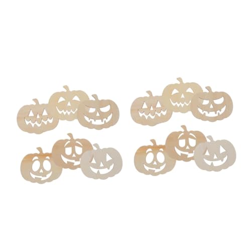 Tofficu 2 Sätze Kürbis Dekoration Fälschung Leere Ausschnitte Ornamente Kürbisse Halloween Weiden Unfertige Kürbisausschnitte Bastelmaterial Selber Machen Diy Holz Beige 12 Stück * 2 von Tofficu