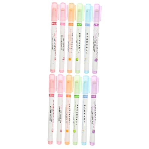 Tofficu 2 Sätze Kurven-textmarker-set Punktmarkierungen Revision Süßer Stift Gelb Das Hefter-set Karten Dekoration Notizmarkierungsstifte Scrapbook-marker Zum Selbermachen Abs 6 Stück * 2 von Tofficu