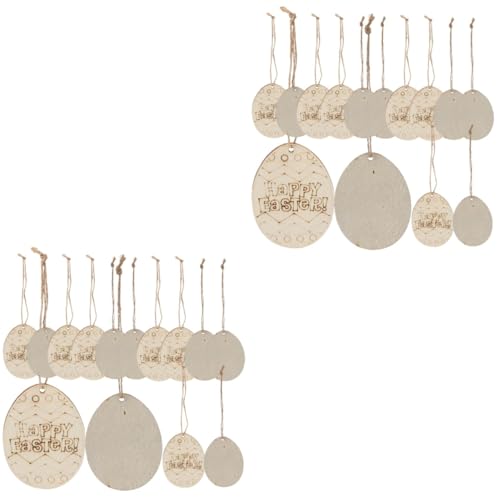 Tofficu 2 Sätze Ostern Holzspäne Geschenkidee Ostern Ostergeschenkideen Unvollendete Holzstücke Ostern Basteln Eier Zum Dekorieren Osterei-chips Leere Holzausschnitte Khaki 20 Stück * 2 von Tofficu