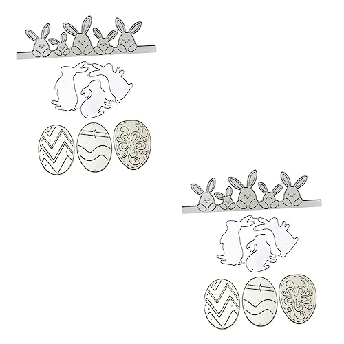 Tofficu 2 Sätze Ostern Sterben Sterben Osterbasteln Mit Kindern Osterbastelei Easter Decoration Papierstanzmaschine Stirbt Stanzteile Für Papierkarten DIY Stanzformen Silver 3 Stück * 2 von Tofficu