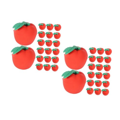 Tofficu 2 Sätze Radiergummi Schulsachen Mini-obst-radierer Schulmaterial Für Kinder Mini-radierer Partygeschenke Für Den Schulanfang Rot 30 Stück * 2 von Tofficu