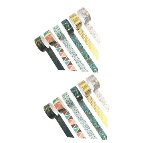 Tofficu 2 Sätze Taschenband Scrapbooking Zubehör The Washi Tape Klebeband-set Zeitschriftenverschönerungsaufkleber Dekoratives Abdeckband Klebestreifen Notizbuchbänder Papier 6 Rollen * 2 von Tofficu