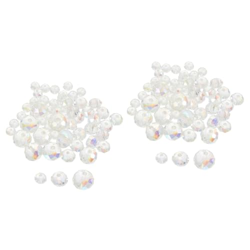 Tofficu 2 Sätze Transparente Ab-farbige Perlen Perlenkette Edelstein Facettierte Perlen Strass-ohrringe Edelsteinperlen Strass-accessoires Perlenohrringe Diy-perlen Glas 60 Stück * 2 von Tofficu