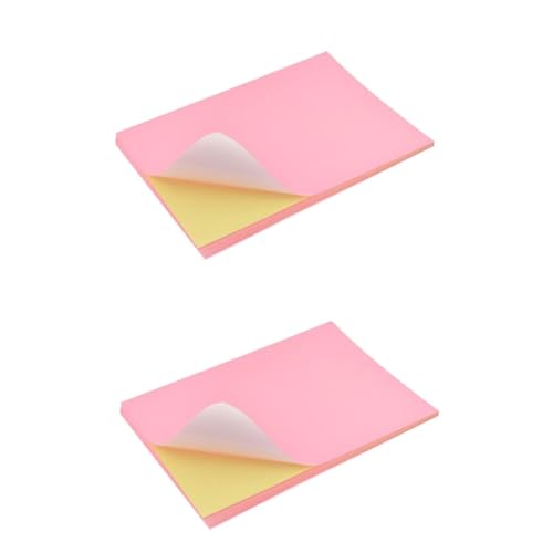 Tofficu 2 Sätze Typenschild-aufkleber Druckerpapier Aufkleberpapier Pink Papers Bastelpapier Vellum Paper Durchdruckpapier Kraftpapier Etikett Selbstklebendes Druckpapier Rosa 50 Stück * 2 von Tofficu