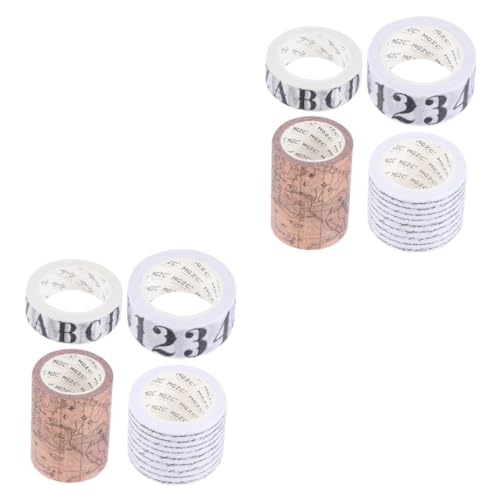 Tofficu 2 Sätze Washi-tape Retro-dekor Geschenkverpackungsband Dekoratives Abdeckband The Washi Tape Geschenkverpackungen Zeitschriftenbänder Scrapbook-klebeband Papier 4 Rollen * 2 von Tofficu