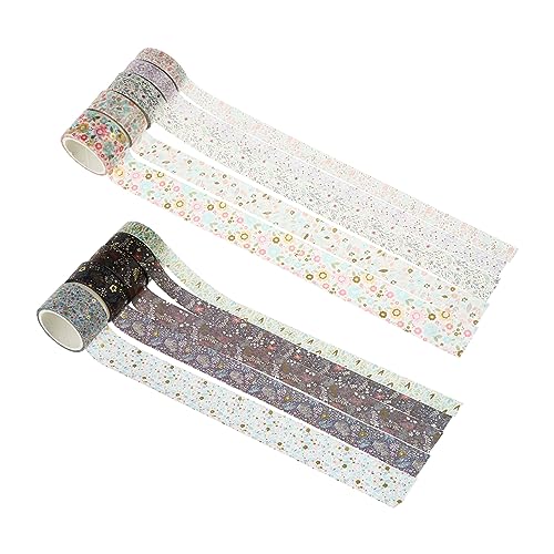 Tofficu 2 Sätze Washi-tape Scrapbook Scheckheft Bilderrahmen Scrap Book Dekorative Aufkleber Geschenkverpackungsband Basteln Papier Klebeband Einklebeband Aus Papier 10 Rollen*2 von Tofficu