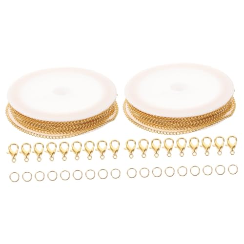 Tofficu 2 Sets Schmuckzubehör DIY Eisenkette Armband Halskette Herstellungswerkzeug Mit Karabinerverschluss Biegering Drehkette Gold Handkette Fußkettchen Kette Halskette Ketten Die von Tofficu