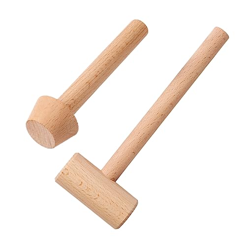 Tofficu 2 Stk Eierkuchenform Mini Hartholzhammer Pusher Eierkuchenpresse Schablonen für Kinder Handform Holzbackwerkzeug Hammerwerkzeuge zum Backen Backwerkzeuge Backzubehör selber machen von Tofficu