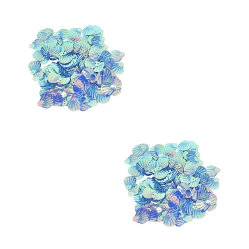 Tofficu 2 Stück 1 Muschel-doppelloch-pailletten Valentinstisch-pailletten Geburtstag Pailletten Schmuck Pailletten Hochzeitsdekoration Mit Pailletten Kleidung Pailletten Sky-blue Pvc von Tofficu