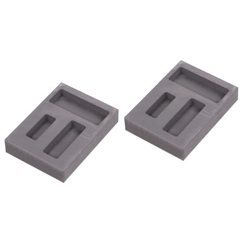 Tofficu 2 Stück 3 Nichteisenmetallform Kombiform für Barrenformguss Melting mold for and silver Gießform schmelzen Schlitze zur Raffinierung von Schrottstangen Black von Tofficu