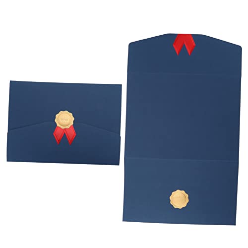 Tofficu 2 Stück Diplom-Cover dokumentenmappe mappen ordner Auszeichnungshalter Zertifikatscover Papierhalter aufzeichnen Gold briefumschläge Zertifikatsinhaber Award-Cover Papierstau Blue von Tofficu