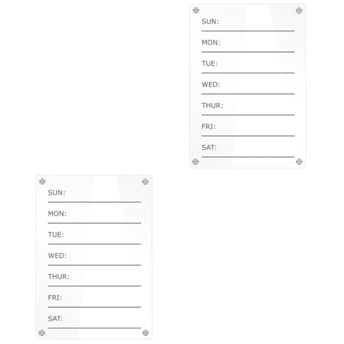 Tofficu 2 Stück Notiztafel Kühlschrank Erinnerung Kühlschrank Magnetplaner Whiteboard Radiergummi Klares Whiteboard Trocken Abwischbar Trocken Abwischbare Tafel Kleine Magnete von Tofficu