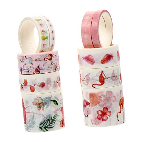 Tofficu 20 Rollen Washi-Tape-Aufkleber DIY Klebeband Papierbänder selbstklebendes dekoratives Klebeband bastelmaterial bastel materialien handgemachte Versorgung tagebuch klebeband Rosa von Tofficu