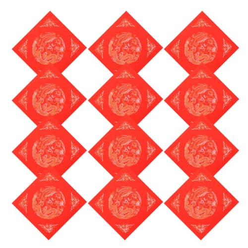 Tofficu 20 Stück Chinesisches Rotes Xuan-Doufang-Papier Blanko Fu-Charakterpapiere Chinesische Neujahrs-Kalligraphie-Dekoration Ideal Für Frühlingsfest-Paare Und Traditionelles von Tofficu