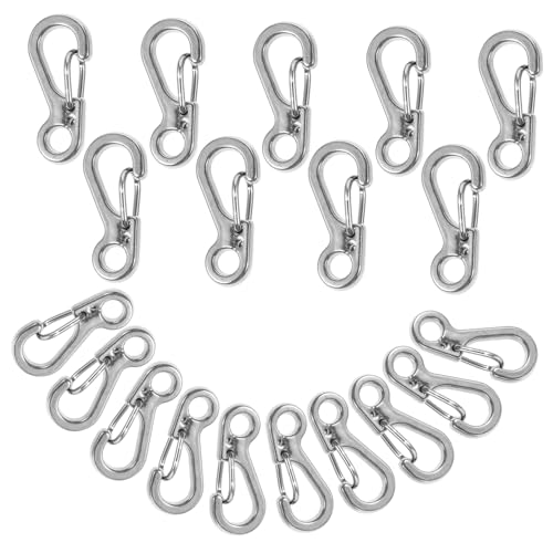 Tofficu 20 Stück Hängende Schnalle Schmuck Karabiner Clip Kleine Karabiner Clips Metall Clips Outdoor Karabiner Schlüsselanhänger Karabiner Clip Kleine Clips Mini Karabiner von Tofficu