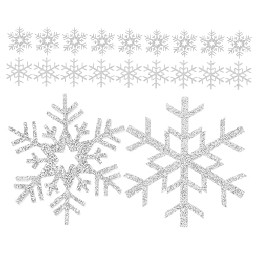 Tofficu 20 Stück Handgefertigte Materialien Für Haaraccessoires Winterdekoration Winteraccessoires Gestickte Aufnäher Zum Aufnähen Oder Aufnähen Auf Stoff Schneeflockenausschnitte von Tofficu