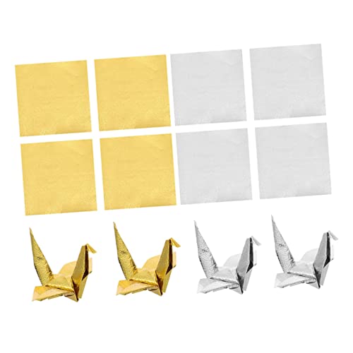 Tofficu 200 Blatt Einseitiges Perlmutt-origami Bastelpapier Selber Machen Metallisches Origami-papier Quadratisches Faltpapier Selber Machen Weißes Geschenkpapier Papierhandwerk Falten von Tofficu