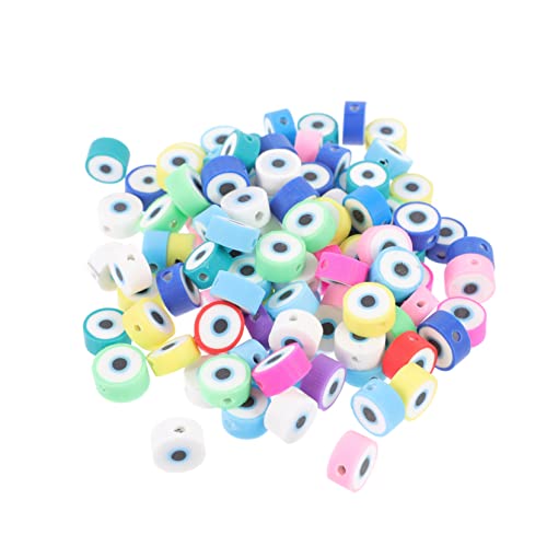 Tofficu 200St Rauchige Augenperlen Handschmuck Distanzperlen aus Ton Schmuck für Kinder Kinderschmuck bastelmaterial bastel materialien Halskette Perlen Augenmuster lose Perle Polymer-Ton von Tofficu