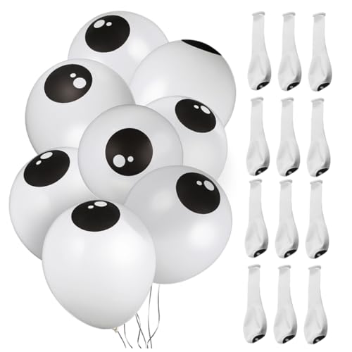 Tofficu 200st Halloween-augenballons Halloween-augäpfel Ballons in Augapfelform Augapfel-ballongirlande Gruselige Augenballons Augapfeldekorationen Großer Ballon Partyballons Weiß Emulsion von Tofficu