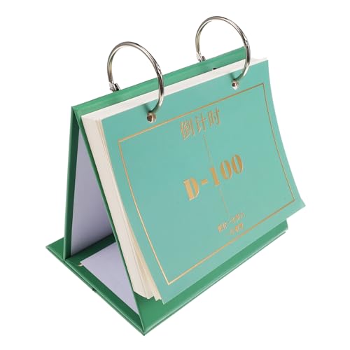 Tofficu 2023 100-Tage-Countdown Hochzeits-Countdown Flip-Countdown-Kalender Countdown-Zeitplan-Kalender coundtdown countdown Desktop-Kalender Staffelei Kalender Papier Dark Green von Tofficu