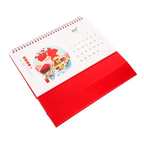 Tofficu 2024 Schreibtischkalender fürs Büro Desktop-Staffelei-Kalender Feng-Shui-Kalender Stehender Flip-Kalender Jahresplaner Tischkalender 2023 Stehender Kalender Heimdekoration Papier von Tofficu