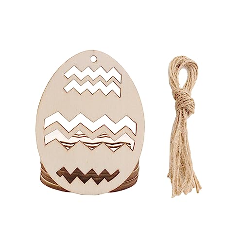 Tofficu 20St Osterei-Dekorationen easter teigroller ostern garden decoration panettone ostern Osterfest Osterhasenbanner Frühling Türkranz Partyschmuck hängende Ornamente aus Holz Bambus von Tofficu