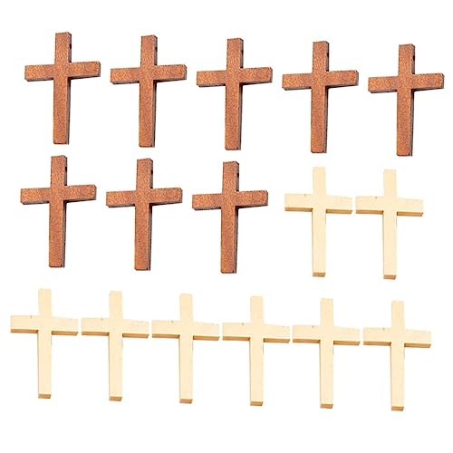 Tofficu 20St kreuzen Kreuzdekor Kreuzanhänger Kreuze Wanddekoration Kreuze zum Basteln Heimwerken home decor wohnungseinrichtung Holzkreuz Hängendes DIY-Kreuzornament DIY-Kreuze aus Holz von Tofficu