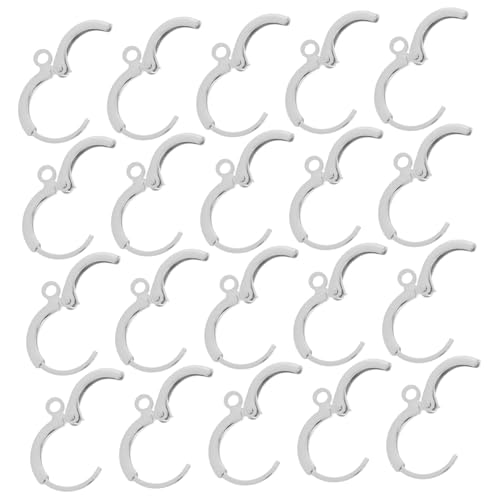 Tofficu 20st Ohrclip-ohrschnalle Diy Liefert Diy Zubehör Für Ohrschmuck Ohrringe Für Die Schmuckherstellung Runde Ohrhaken Weibliches Accessoire Frauen-accessoire Silver Kupfer von Tofficu