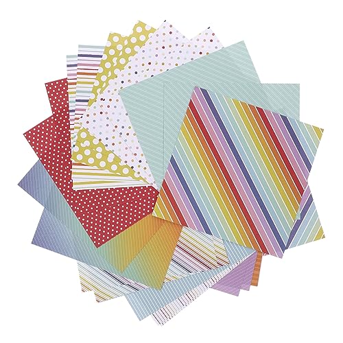 Tofficu 24 Blatt Taschenbasispapier DIY Dekopapier Hintergrundpapier Vintage Papier Quadratisches Trägerpapier Buntes DIY Papier Retro Scrapbooking Papier Scrapbook Papiere von Tofficu