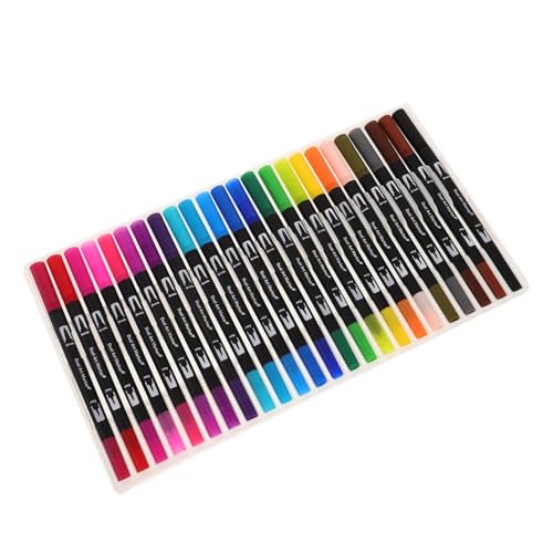 Tofficu 24er Set Wasserfarben Marker Dual Tip Malstifte Mit Feiner Pinselspitze Waschbare Farben Für Kunst Und Malen Ideal Für Erwachsene Und Kreativitätsförderung von Tofficu