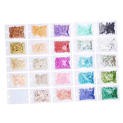 Tofficu 25 Packungen Bekleidungsmaterial pailletten bastelutensilien jewelry die festu festival dekoration Sequins dekoringe verkleidung juweli decor Amblyopie-Training perforierte Perlen von Tofficu