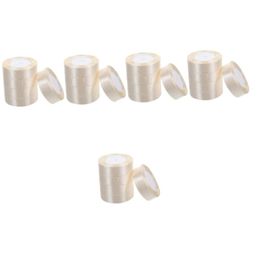 Tofficu 25 Rollen Hochzeitsverpackungsband seidenband ribbon dekoration party dekobänder Kuchenverpackungsband Korbband Verpackungsband für Heimwerker Partyverpackungsband Polyester Beige von Tofficu