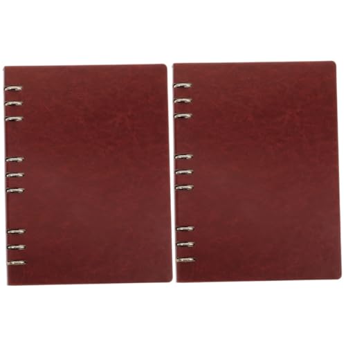 Tofficu 2St A4-Ring-Notizblock tragbarer Notizblock nachfüllbares Notizbuch binder notebook notizbuch mit kalender Zeitschriftenhefte Binder-Tagebuch-Notizbuch Aluminiumlegierung Brown von Tofficu