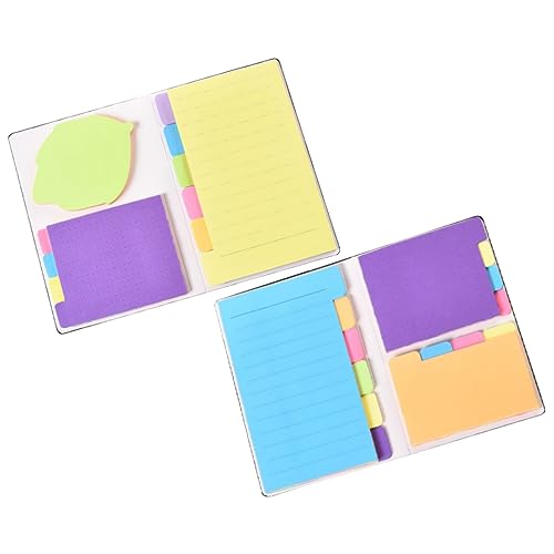 Tofficu 2St Haftnotizblock schreibwaren bookmarks Mehrzweck-Notizbuch Memobuch erinnerungsbuch Registerkarten Notizen Indexaufkleber index tabs flags notizbuch Schulbriefpapier Colorful von Tofficu