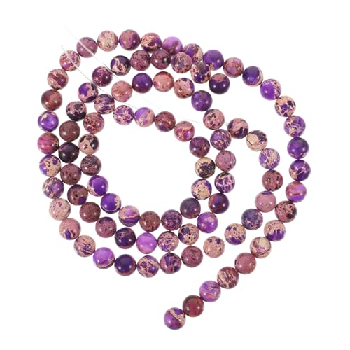 Tofficu 2St Schmuck aus Stein gemstone beads pearl necklace Schmuckkette beads for jewellery Perlenarmband Perlen aus Naturstein Armband aus Steinperlen Perlenkette Kaiserstein Violett von Tofficu